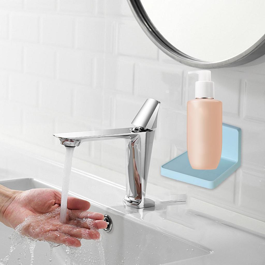 Multifunction Wall Mounted Storage Rack Adhesive DIY Soap Sponge Holder Kitchen Bathroom Self Adhesive No-drill Shelves