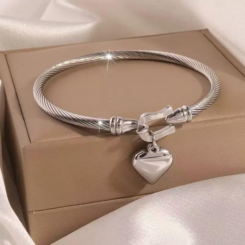 European  American High-End Girls  Horseshoe Buckle Colorfast Stainless Steel Diamond Bracelet