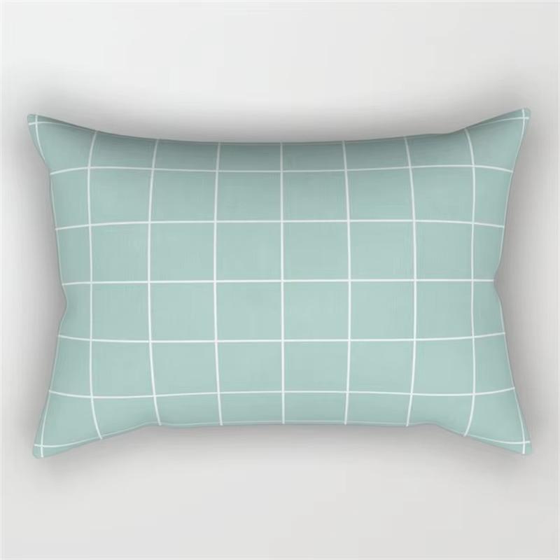 Rainbow Geometric Pattern Plant Print Decorative Pillowcase Bedroom Living Room Office Cushion Home Decor Rectangular Pillowcase