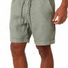 Short Cargo en lin pour hommes, mode d'été, coton, plage, court, loisirs sauvages, ample, solide, sweat-shirt