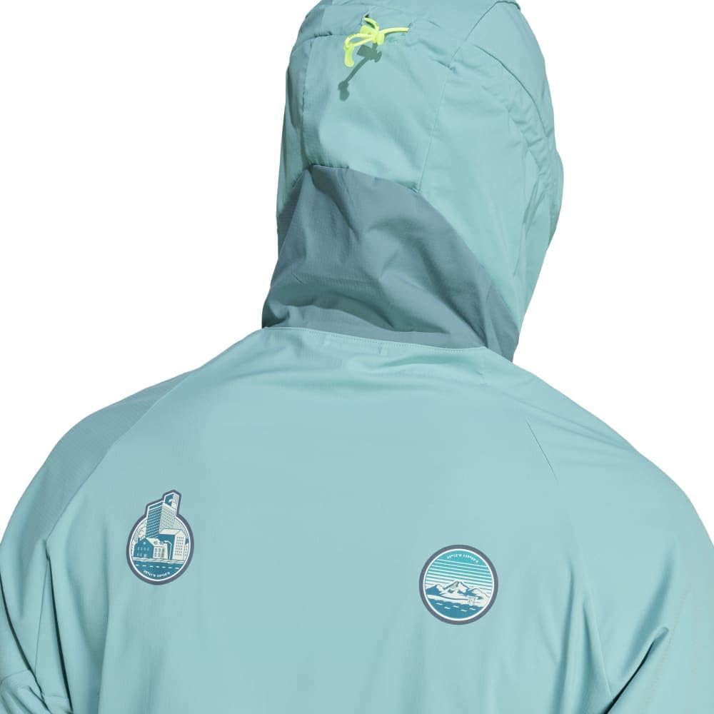 Adidas Adizero Running Powder Teal Size M Jacket, KUK41, Men's (JD0291),