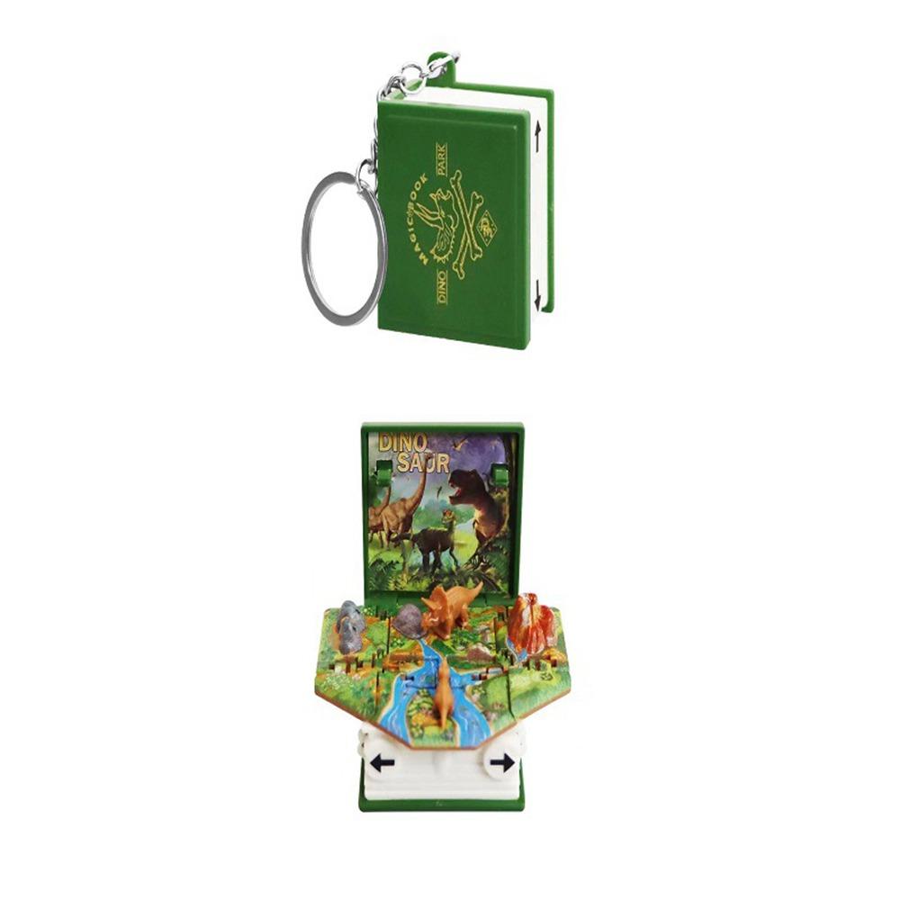 Party Favors Pop Up Keychain Dinosaur World Scene 3D Dinosaur Toys Fashion Dinosaurs Figures Book