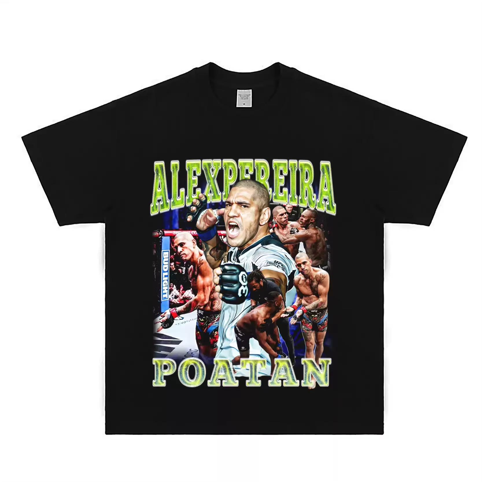 Alex Pereira Poatan Graphic T-Shirt Premium Cotton Short Sleeve Loose Crew Neck Retro Combat Sport Streetwear Popular M
