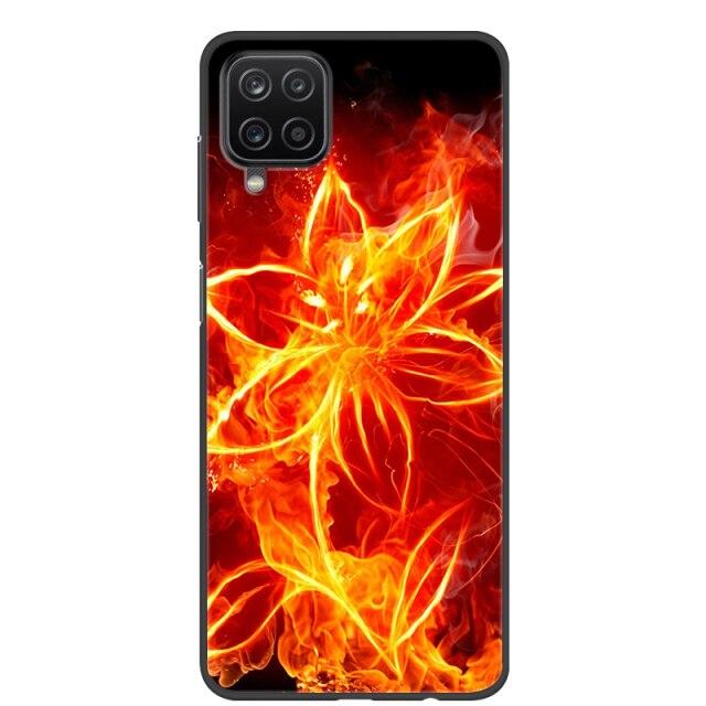 Para Samsung A12 funda 2021 negro suave TPU fundas de teléfono de silicona para Samsung Galaxy A12 M12 funda de diseño fresco funda parachoques A 12