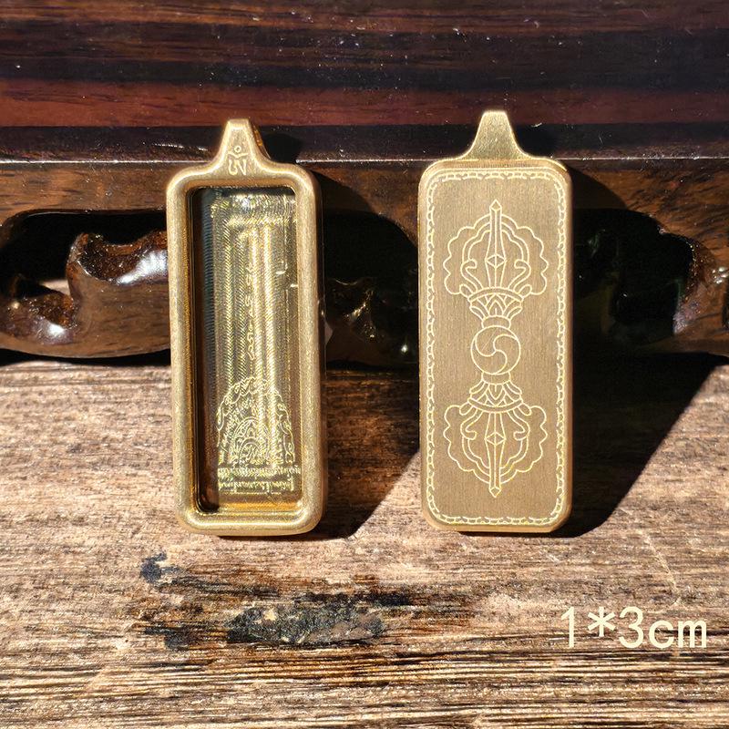 Тибетская Тханка Подвеска из Титановой Стали: Одно/Двусторонний Гау, Золотой/Серебряный, Ракушка-амулет Бенмин Будда