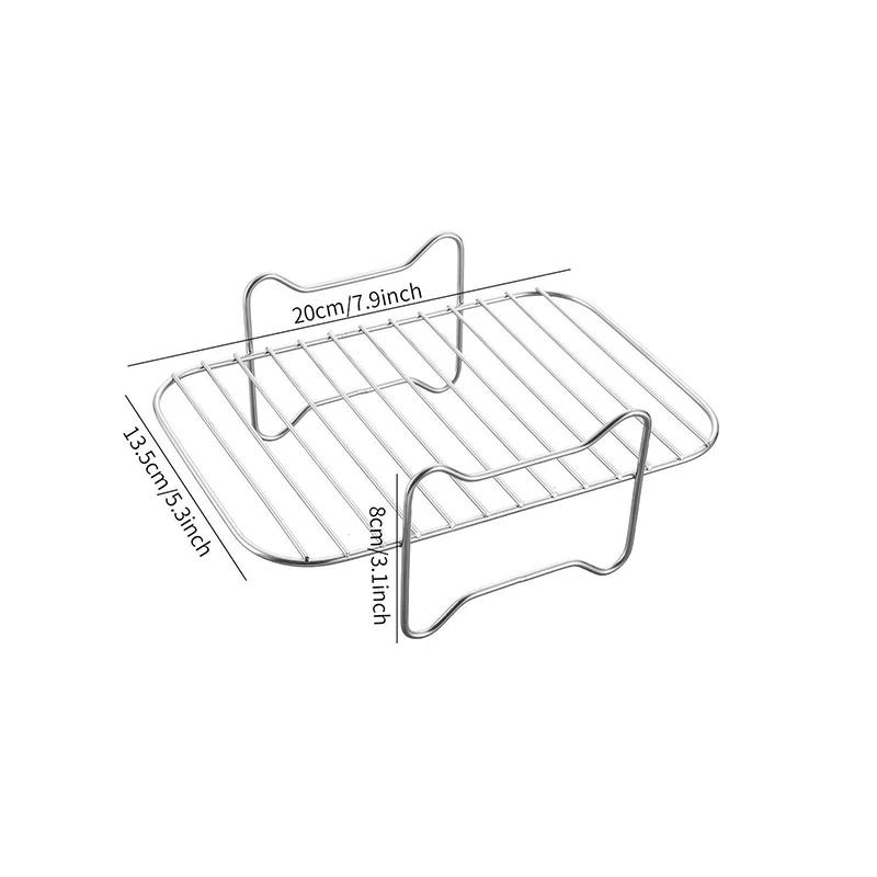 6/7/8/ Inch Air Fryer Rack Square/Round/RectangleBBQ Grill Holder Vegetable Fruit Dehydrator Rack Airfryer Baket Accessories