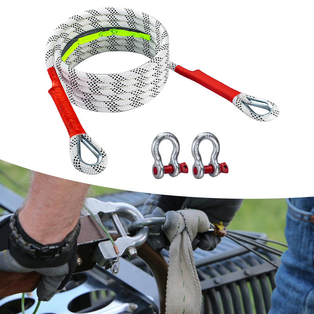 Emergencies Rescues Tow Line Belt Recovery Strap, High Tensile Strength, with Night Reflection Suitable for Offroads Use