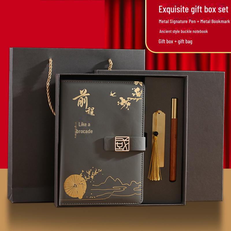 A5 Trendy Thickened Notebook & Inspirational Student Diary Gift Set