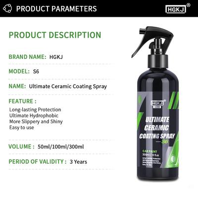Car Ceramic Coating Quick Liquid Glass Polish Wax Hydrophobic Waterproofing Spray Paint Nano Sealing Auto Detailing HGKJ S6