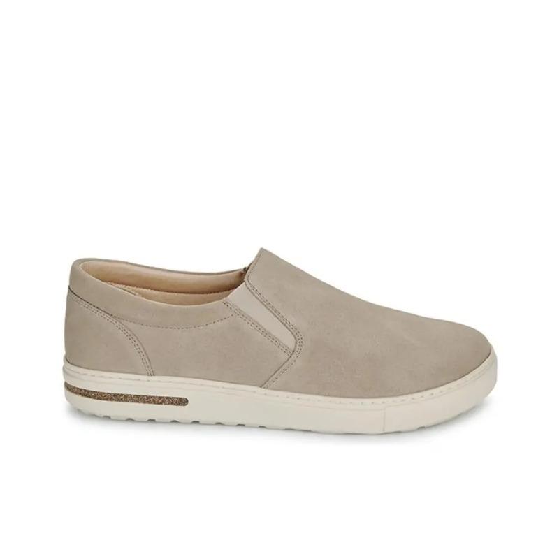 Birkenstock Leather Round Toe Slip-On Low Top Sneakers Men s Beige 1028563 37