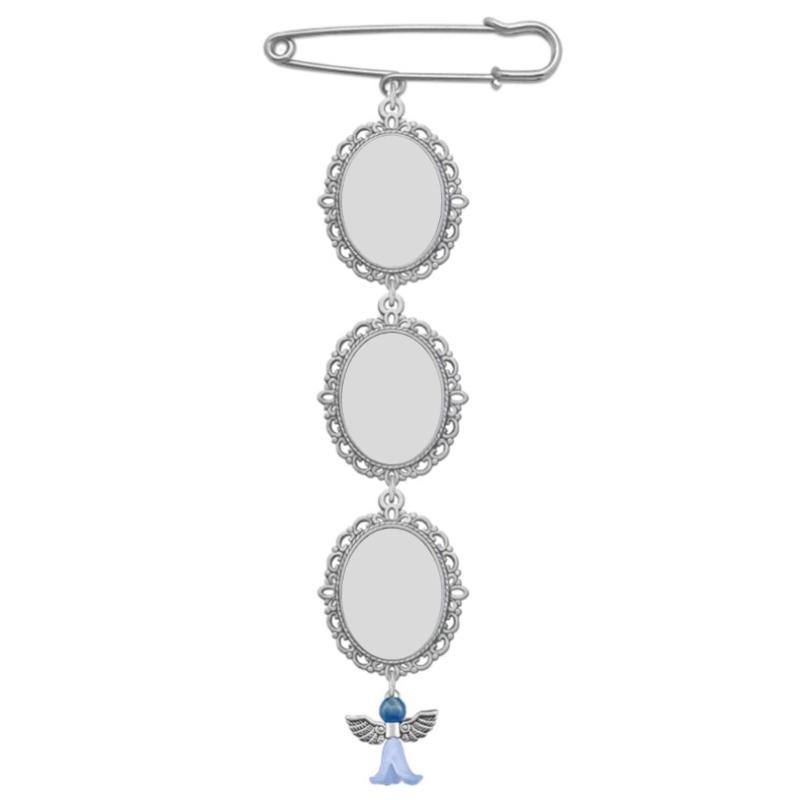 Wedding Bouquet Boutonniere Photo Charm Pin for Bridal Bouquet Groom Boutonniere Memorial Accessory Photo Charm for Suit