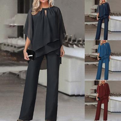 Damen Herbstmode Lockeres lässiges unstrukturiertes einfarbiges Kleid für