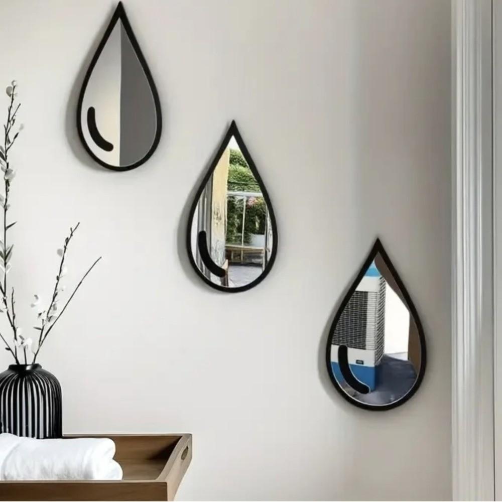 3Pcs Wall Mount Water Drop Wall Stickers Self-Adhesive Wall Decals  Office Decor