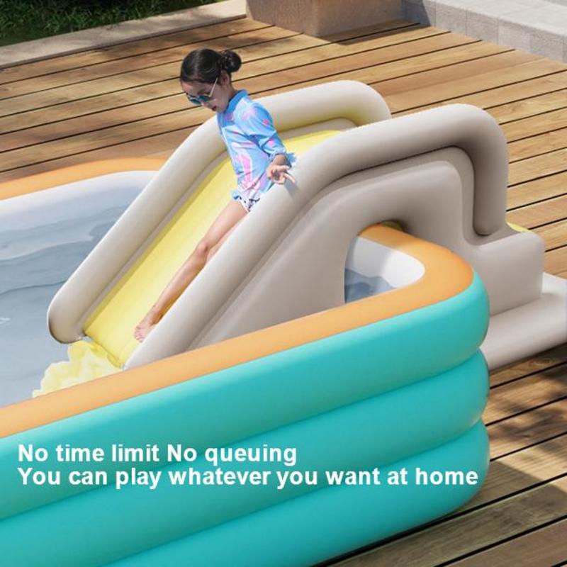 Inflatable Pool Water Slide Outdoor Toy Play Center Water Slides Inflatable Slides for Above Ground Water Play Center