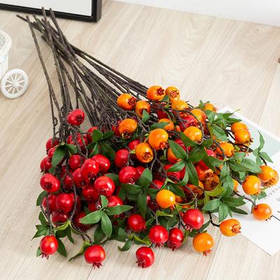 Artificial Pomegranate Branches 9 Heads With Leaves Modern Simple Pastoral Nordic Style For Party Wedding Home Decoration