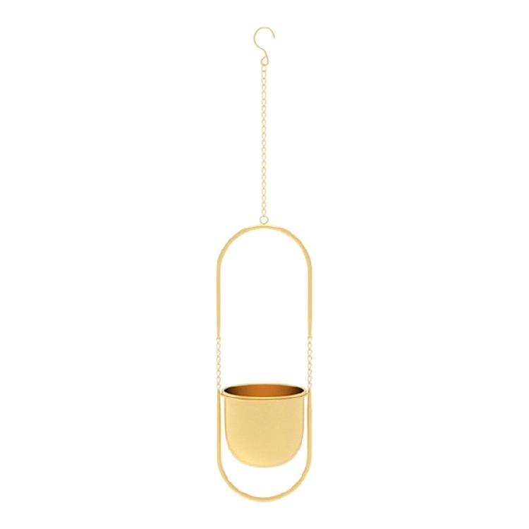 Minimalists Golden Hanging Planter With Adjustable Chain Corrosions Resistant for Home Office Decoration