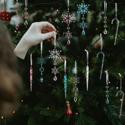 20 Stück Faux-Kristall Schneeflocken-Ornamente für Weihnachtsbaum Acryl Wunderland Dekorationen Winter-Thema Bastelparty Gastgeschenke