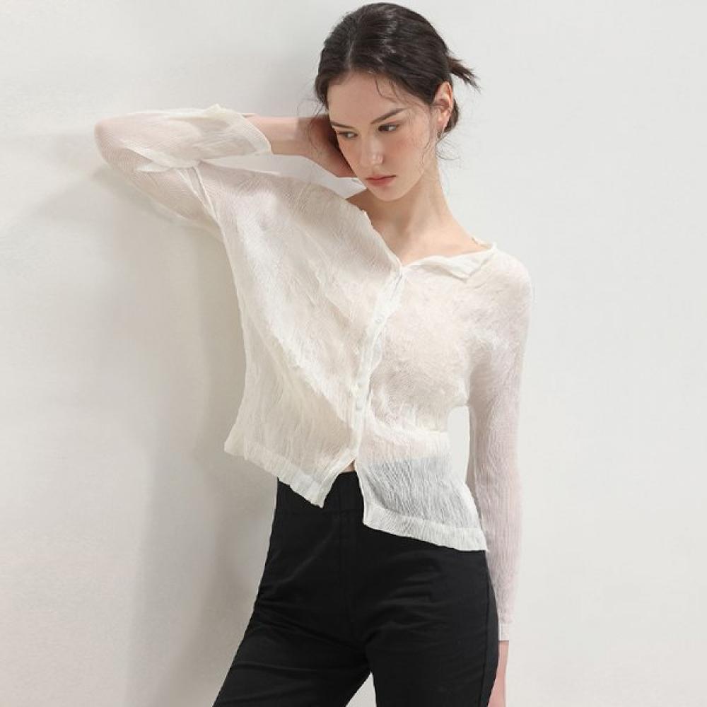 

Pullets Mood Wayne Crinkle Pleats Shirt FREE/Ivory