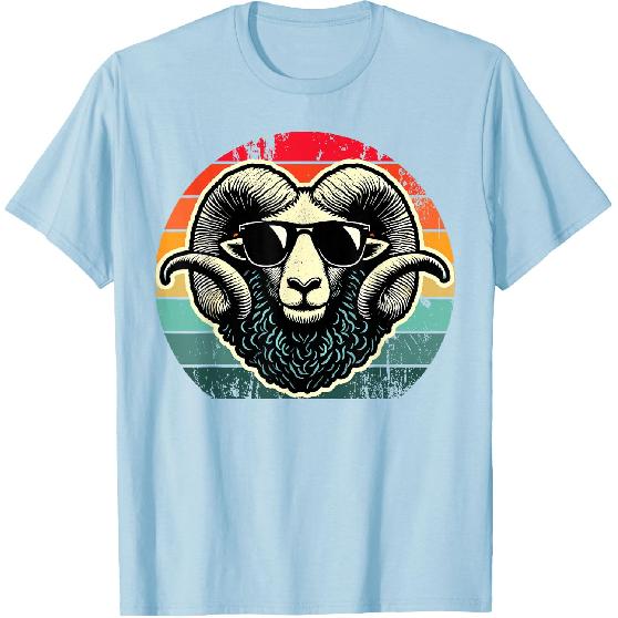 Retro Ram In Sunglasses Men Novelty Funny Ram T-Shirt