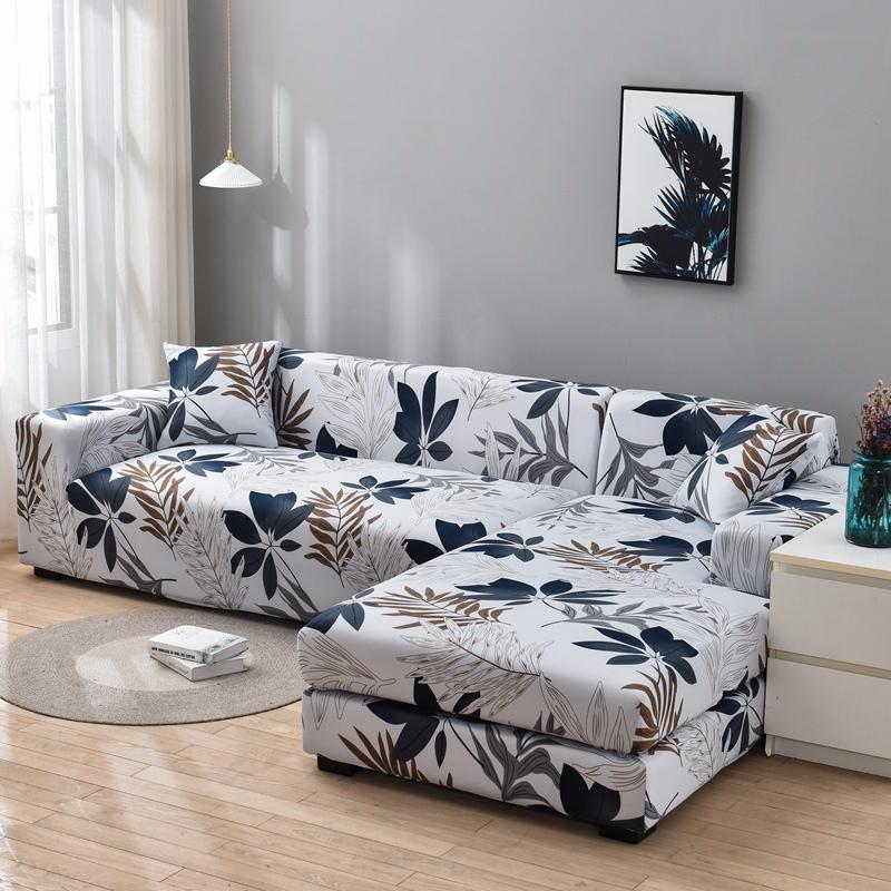 L Shaped Chaise Longue Slipcovers Chair Protector 1/2/3/4 Seat Geometric Sofa Covers for Living Room Elastic Corner Couch Cover
