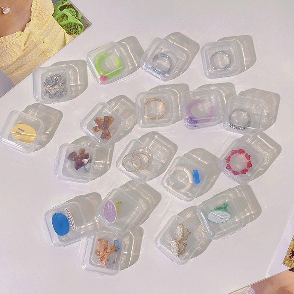 

Beads Jewelry Storage Box Transparent Finishing Container Korean Displays Box Rings Case Organizer