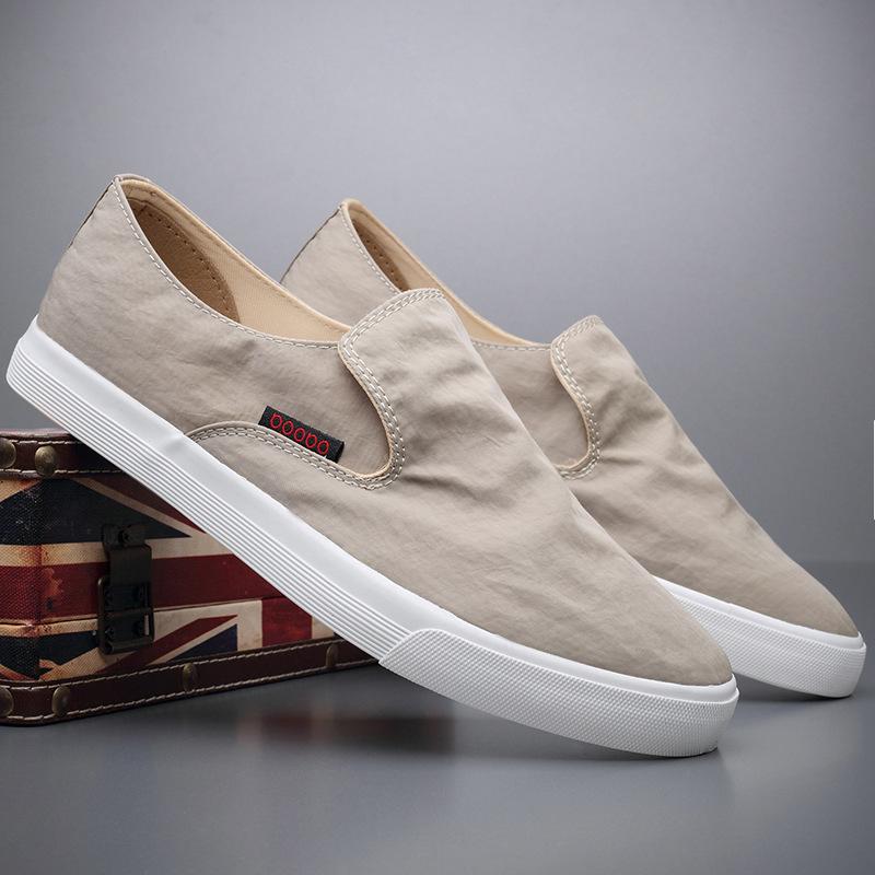 Summer canvas shoes men's one-pedal lazy shoes British loafers driving soft-soled old Beijing breathable casual cloth shoes