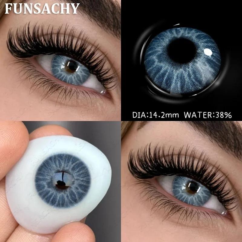 FUNSACHY 1 Paar Farbige Pupillen für Augen Große Augen Kontaktlinsen Jährlich Natürlich Braun Kosmetisch Grüne Augenfarbe Linse Graue Linse für Schönheit
