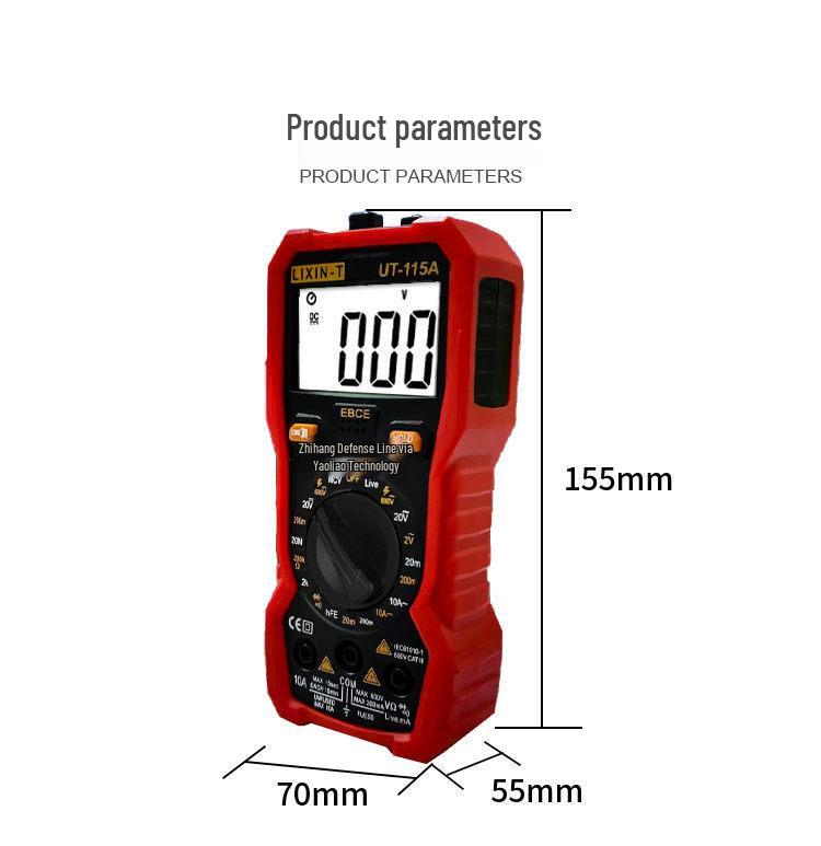 Lixinte 116A Smart High-Precision Multimeter - Anti-Burn Electric Meter for Household Repair.