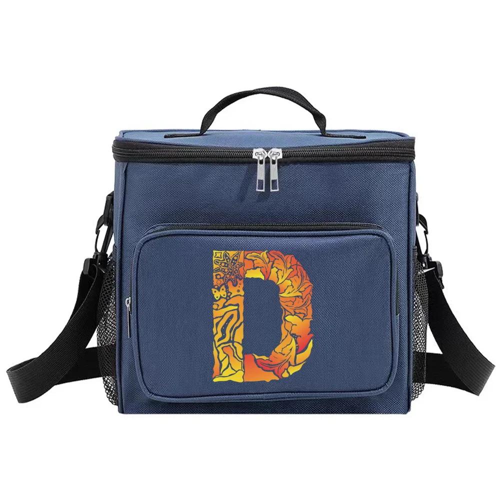 Insulated Bags Shoulder Lunch Bag Waterproof Cooler Box Thermal Organizer Handbag for Men and Women New Engrave Image Pattern