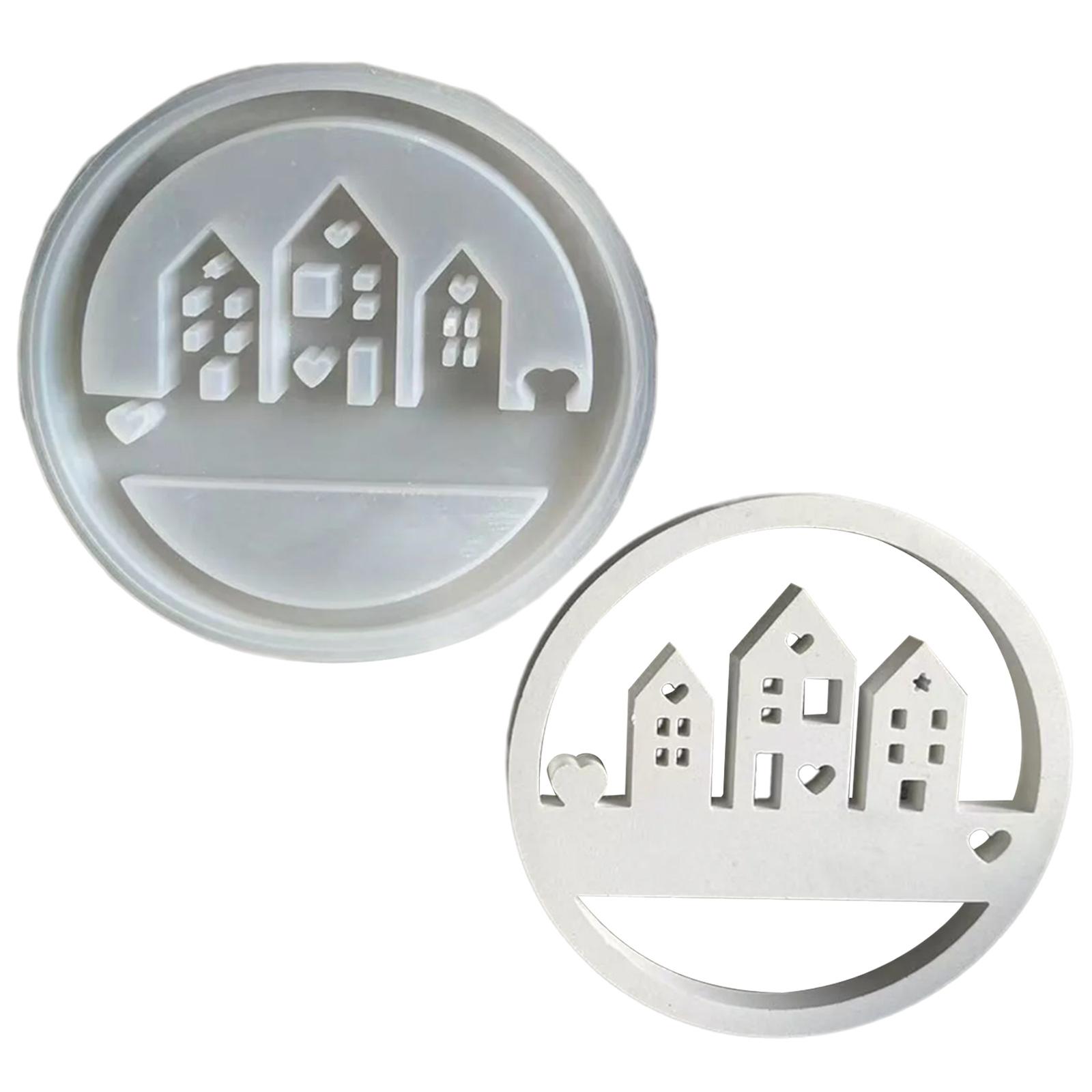 

Силиконовая форма для выпечки, круглое сердце, дом, ароматерапевтическая подвеска, формы для гипсовых украшений, форма для украшения дома T1