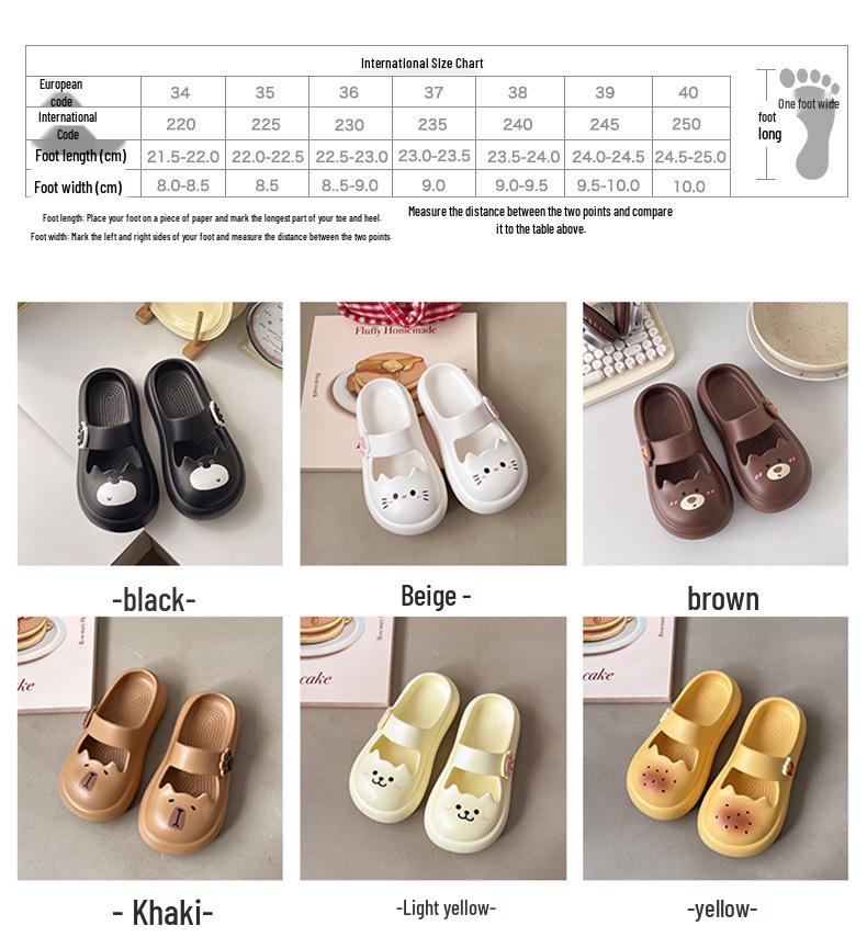 Women’s 2025 Summer Mary Jane Sandals: Non-Slip Kitten Heel, Thick Sole, Closed Toe Outdoor Slippers