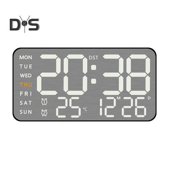 

Цифровые настенные часы с дистанционным управлением, большим дисплеем, многофункциональные 12/24-часовые светодиодные цифровые часы-будильник с температурой B чёрный