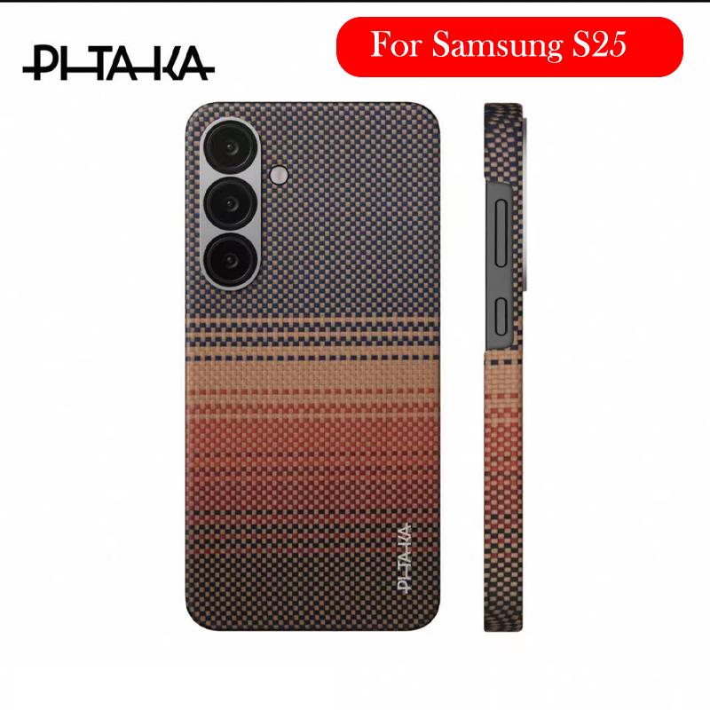 PITAKA Carbon Fibre Case For Samsung S25 Kevlar Wireless Charging Back Cover Case for SAMSUNG S25