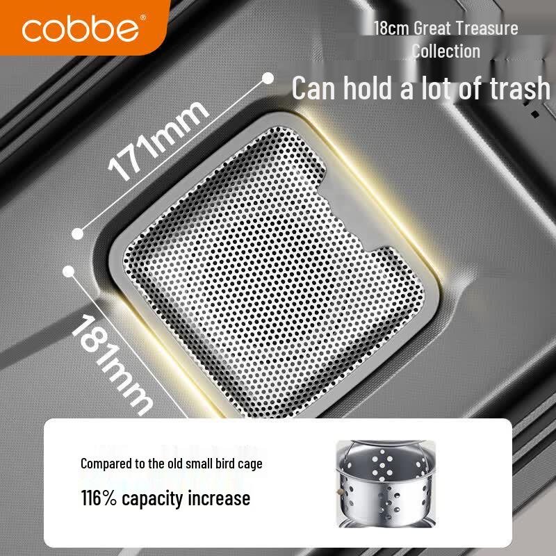 Cobbe 5MM Thick SUS304 Gunmetal Gray Single Kitchen Sink with Faucet