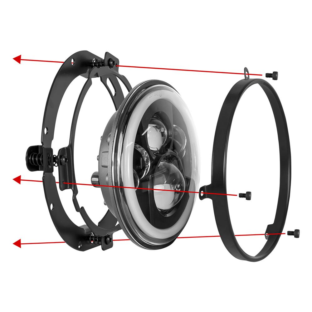 7 inch LED Round Headlight Ring Mounting Bracket For Harley For Wrangler JK Suzuki Samurai Car Motorcycle Accessories