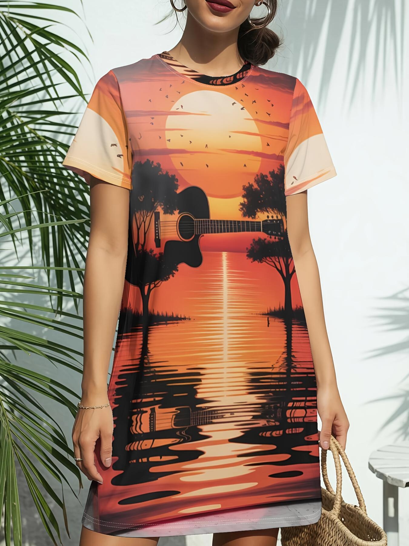 

Women s New Crew Neck Short Sleeve T-Shirt Dress. American Trend Digital Print. Casual ; Versatile for Spring and Summer. Elegant ; Chic Women s Ds XL дубильна кора