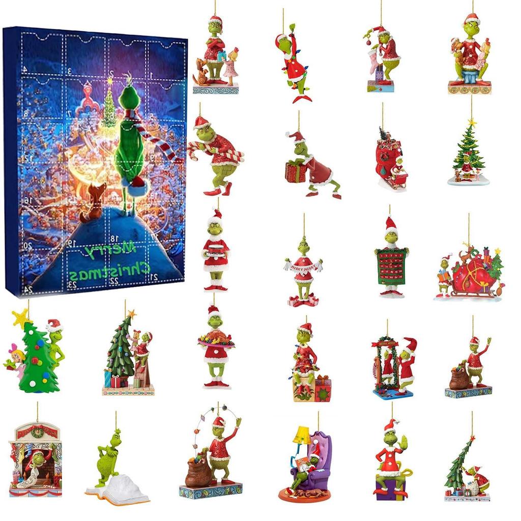 Vánoční adventní kalendář obsahuje 24 dárků, vánoční roztomilý 2D figurkový panáček adventní kalendář, vánoční odpočítávací kalendář s překvapivými hračkami