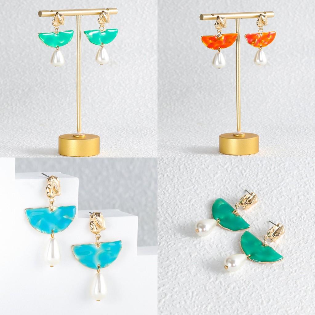 Elegant Alloy Geometric Pearl Earrings For Women Perfect For Weddings Birthdays Celebrations