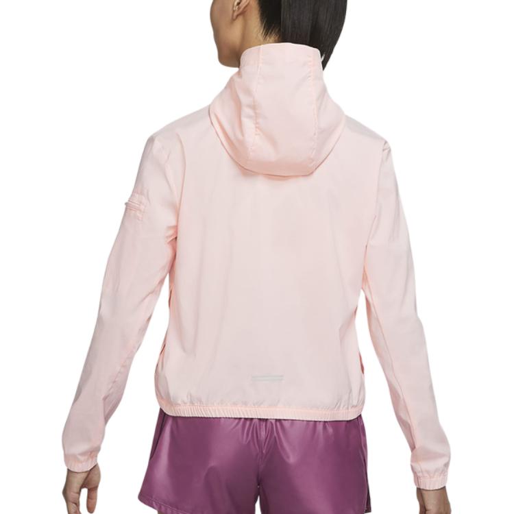 Nike Unmöglich Leichte Damen Lauf-Kapuzenjacke Pink DH1991-611
