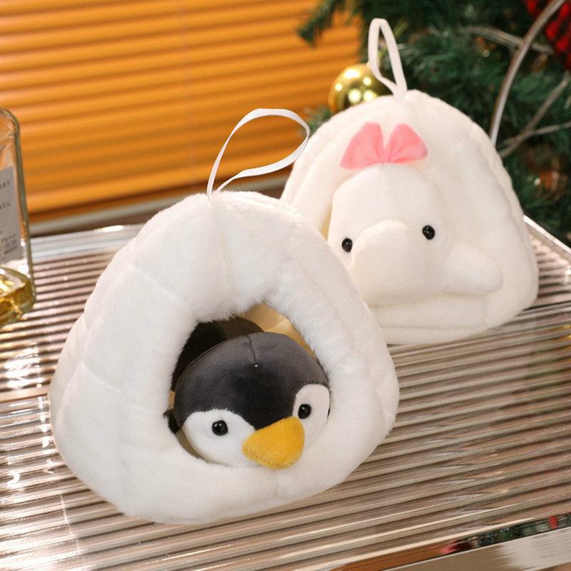 New 20cm Penguin House Plush Toys White Bear Soft Stuffed Animals Cushion Pillow Toys Home Decor Xmas Gifts