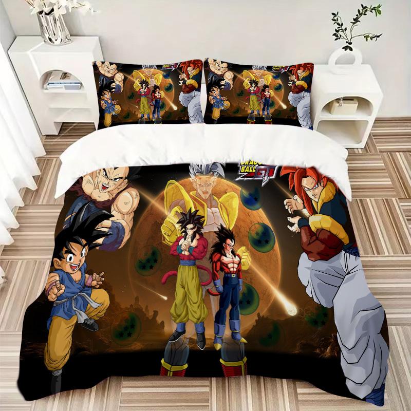 Dragon Ball Heroes Saiyan Power Print 3Pcs Bedding Setduvet Cover With 2 Bedropillowcase Home Birthday Gift