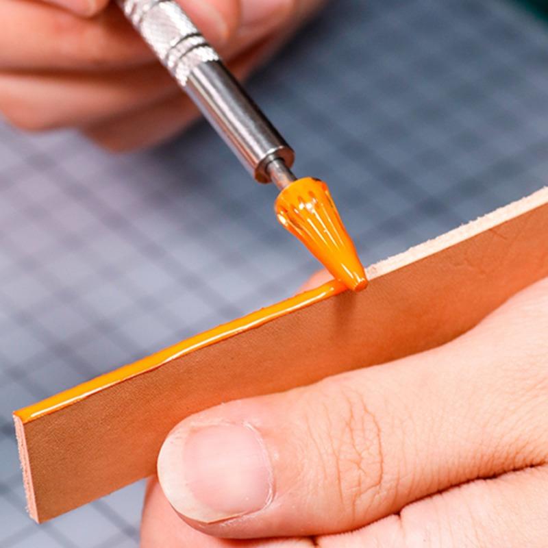 1Pc Leathercraft Edge Dye Pen&Oil Gluing Applicator-Metal Leather Paint Roller Tool Set-For DIY Leather Craft Projects