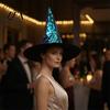 Halloween Witch Hat Reversible Sequin Hat, Sparkly Glitter Large Wizard Cosplay Headwear Costume Party for Cosplay, Masquerade Color Changing