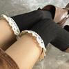 Japanese JK Lace Socks Lolita Lace Stockings Women Knitted Pattern Girls Cute Elegant Solid Color Winter Warmer Floor Hosiery