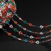 1m Copper Colorful Hollow Heart-Shaped Chain Enamel Love Chain for DIY Bracelet Necklace Waist Chain Jewelry Making Chain