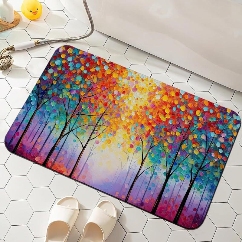 Absorbent Diatomaceous Mud Bath Mat Shower Entrance Non-Slip Bathroom Floor In American Style Washable Rectangle