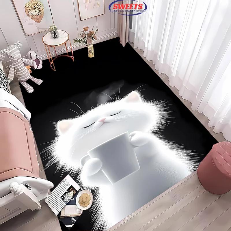 3D Cat Carpet New Release! Anti-slip Sound Insulation,Rug for Living Room Bedroom, Bedside and Office Areas,Durable Washable Mat