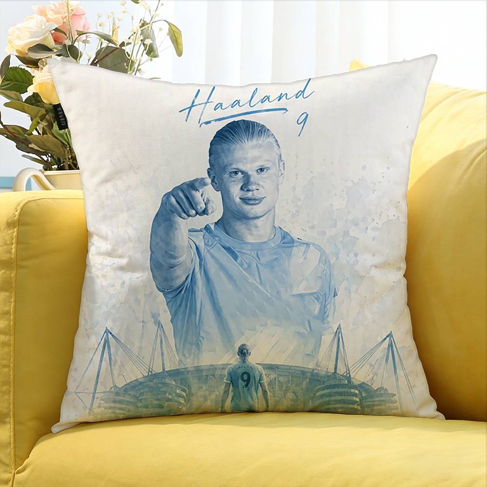 cool Erling Haaland   Various Sizes Square Pillow Case For Car Home Bedchamber Decor