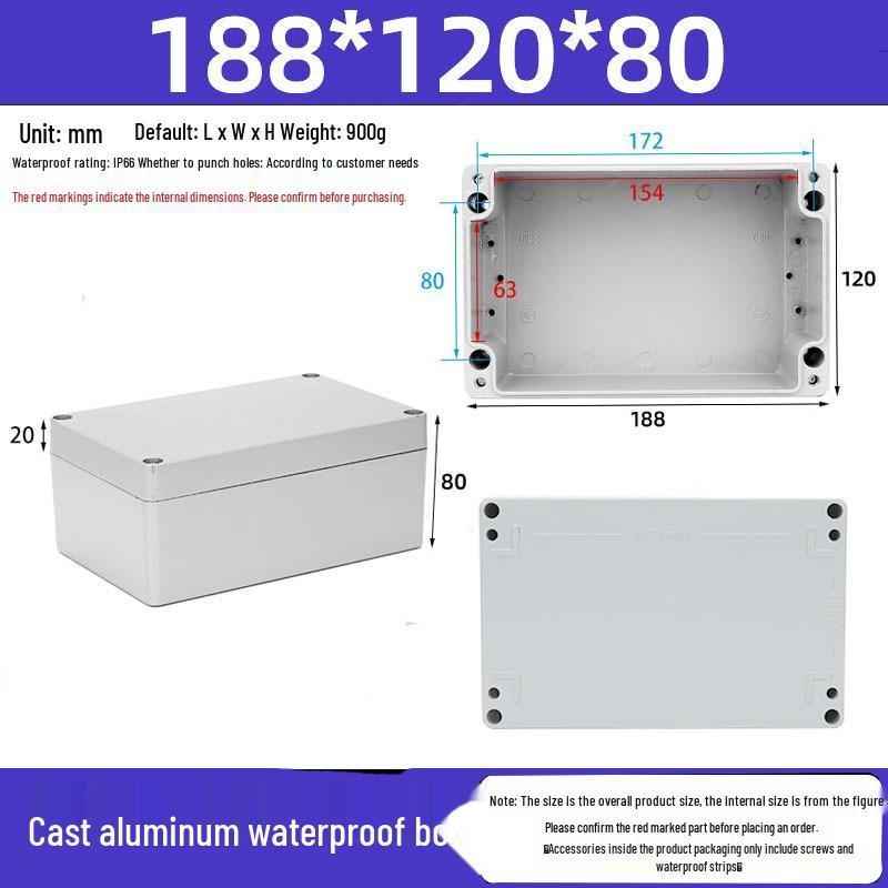Druckguss-Aluminium Außenverteilerkasten IP65 Wasserdichtes Gehäuse