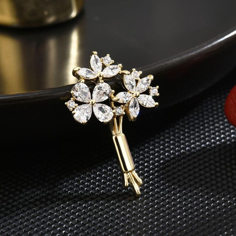 

Fashion Brooch Set Flower Bow Brooches for Women Metal Anti-glare Lapel Pin Fixed Clothes Pins Sweater Coat Clothing Accessories золотой